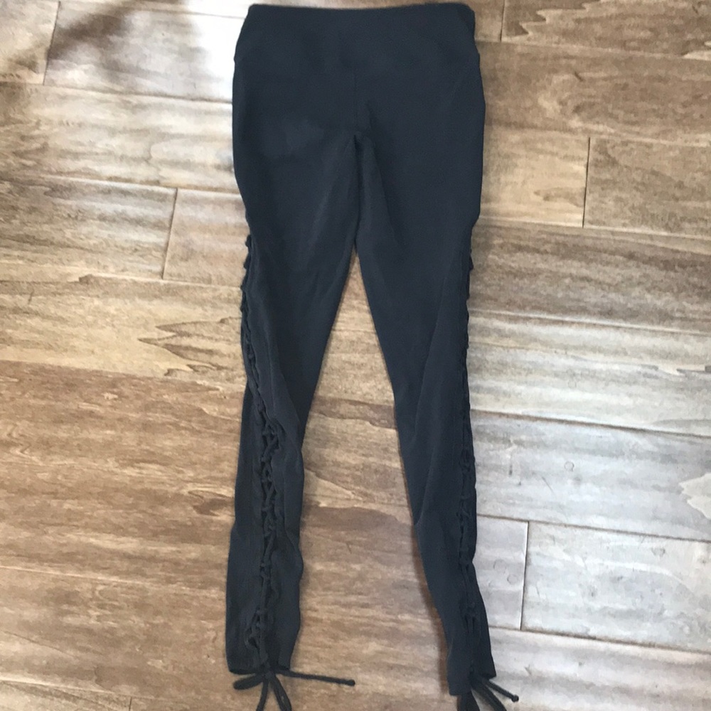 Black lace yoga pant